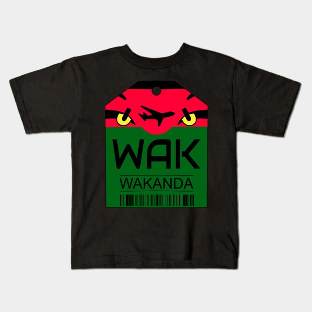 Wakanda Luggage Sticker Kids T-Shirt by Kangavark